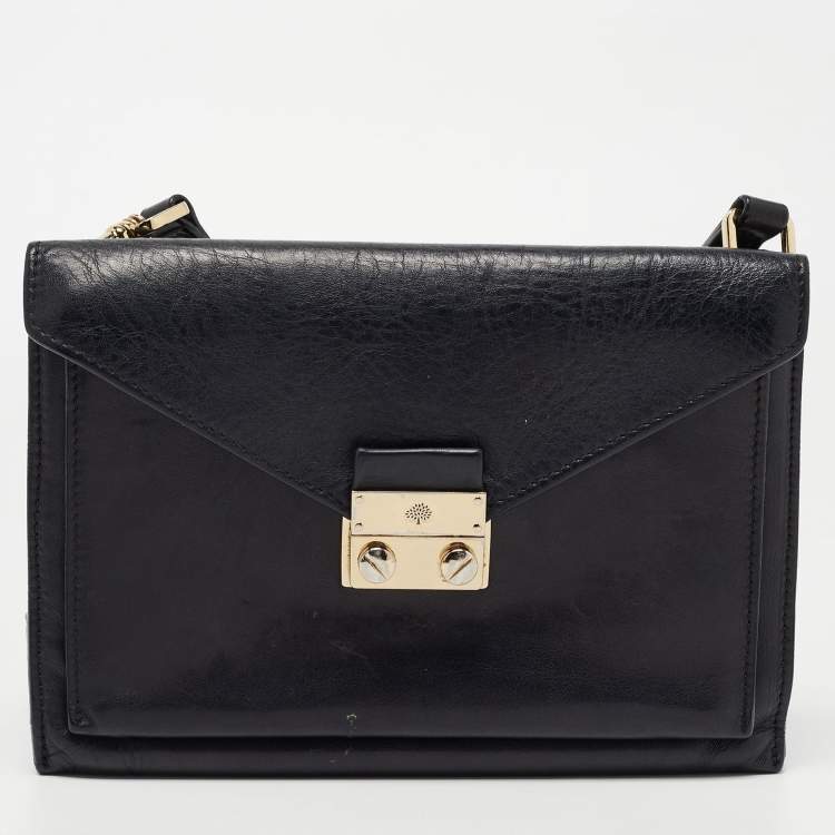 Pre Owned Mulberry Black Leather Kensel Shoulder Bag