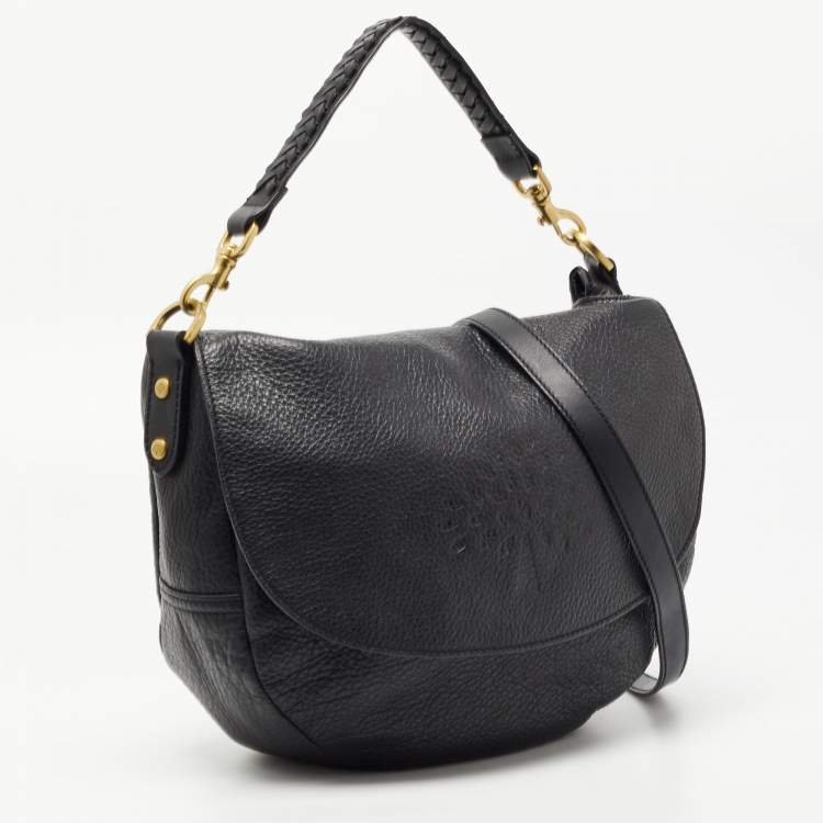 Pre Owned Mulberry Black Leather Effie Flap Hobo