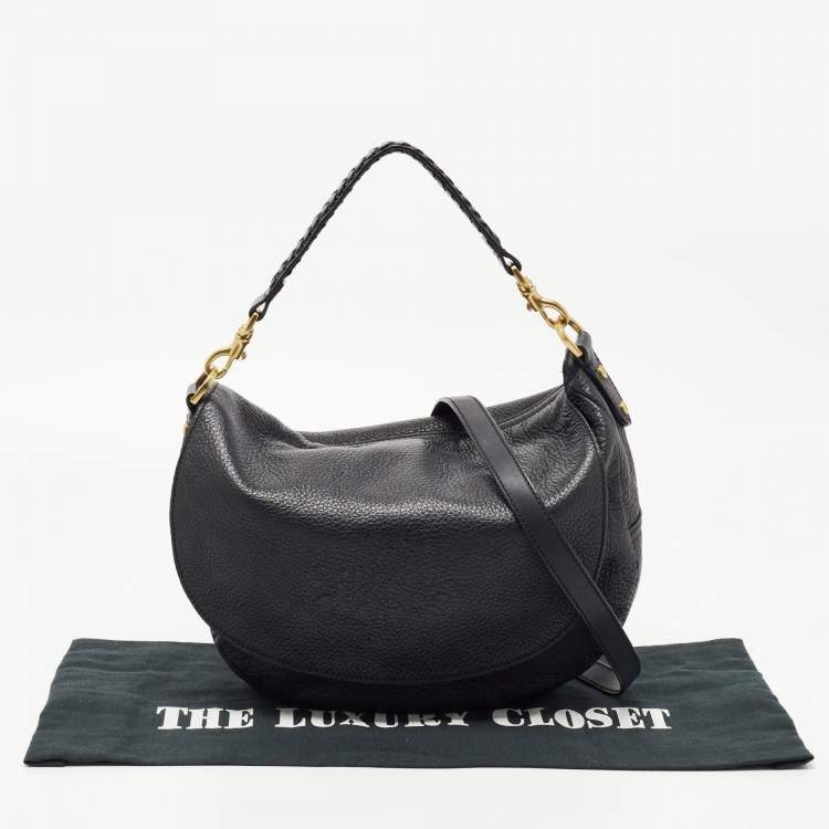 Pre Owned Mulberry Black Leather Effie Flap Hobo