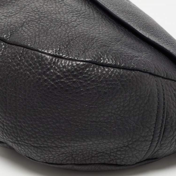 Pre Owned Mulberry Black Leather Effie Flap Hobo