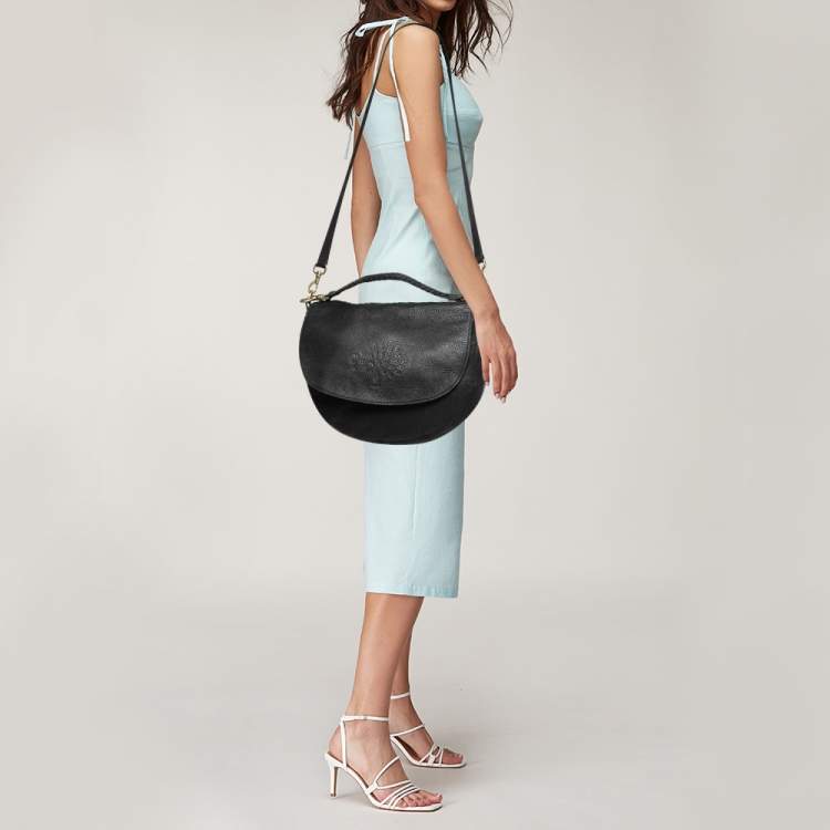 Pre Owned Mulberry Black Leather Effie Flap Hobo