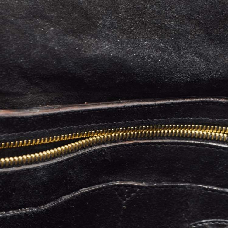 Pre Owned Mulberry Black Python Embossed Leather Bayswater Satchel
