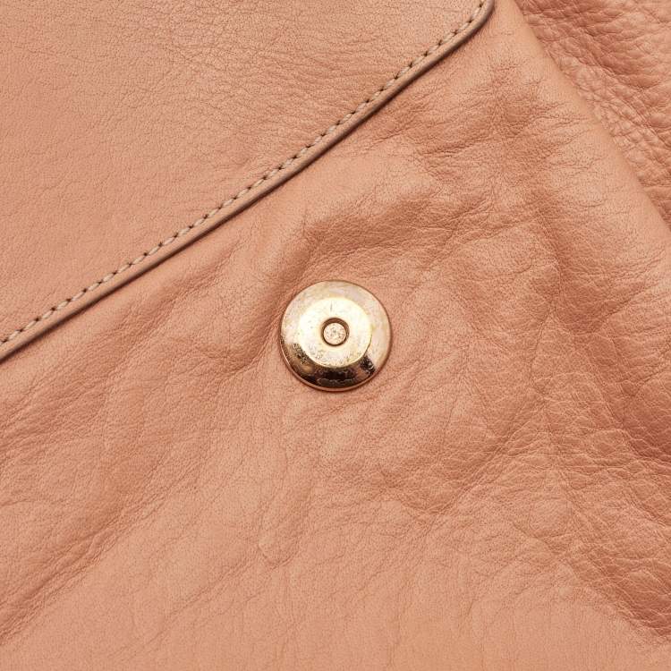Pre Owned Mulberry Peach Leather Oversized Alexa Satchel