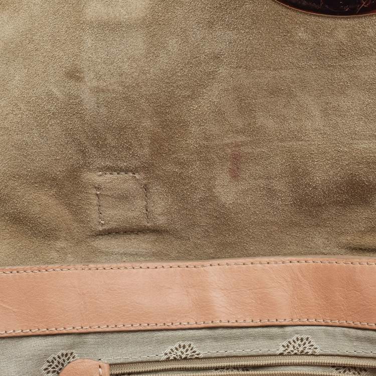 Pre Owned Mulberry Peach Leather Oversized Alexa Satchel
