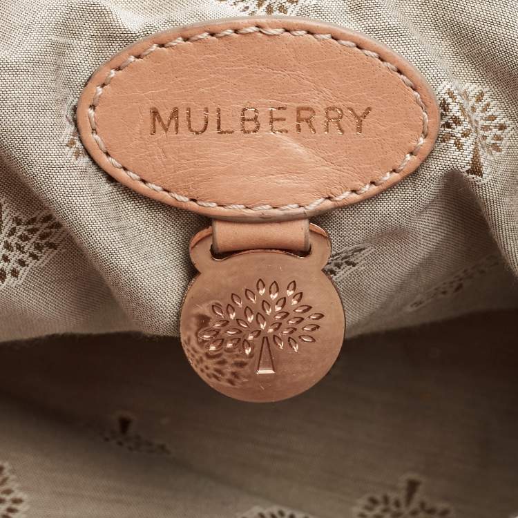 Pre Owned Mulberry Peach Leather Oversized Alexa Satchel