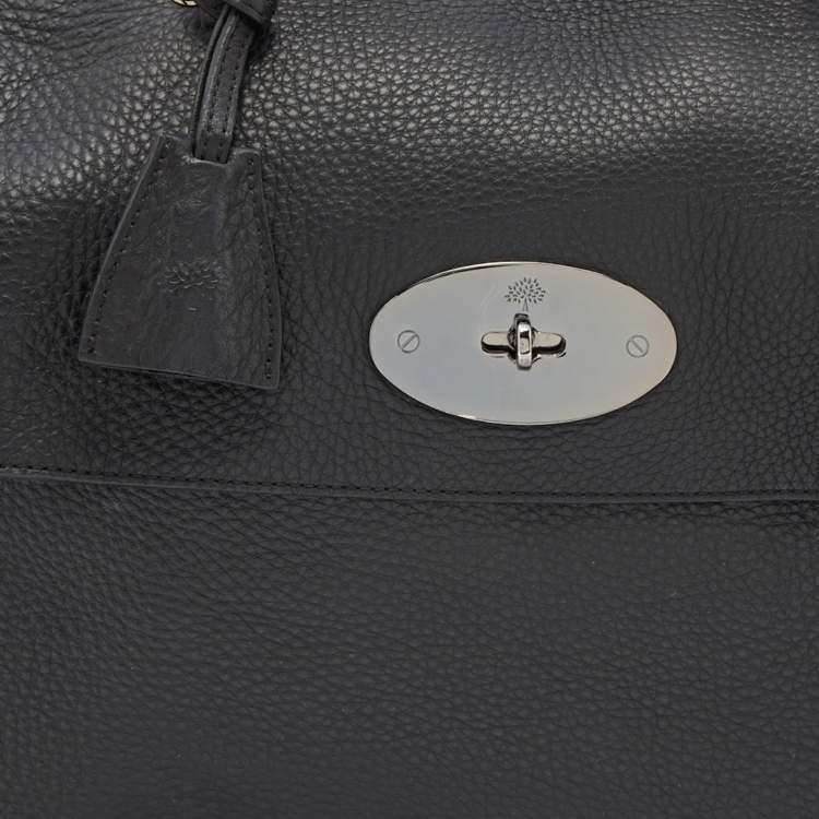 Pre Owned Mulberry Black Leather Flap Top Handle Bag