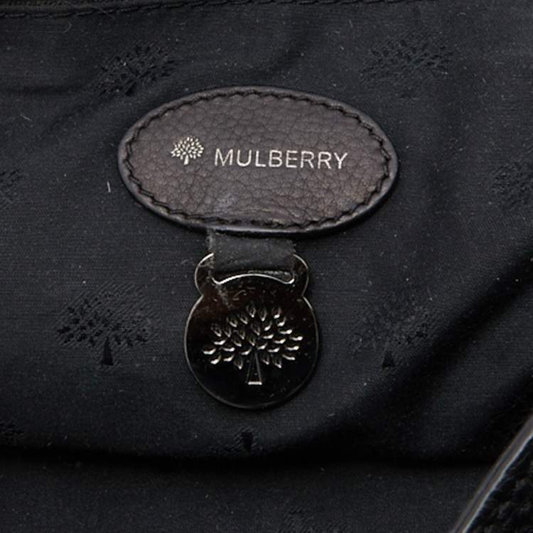Pre Owned Mulberry Black Leather Flap Top Handle Bag
