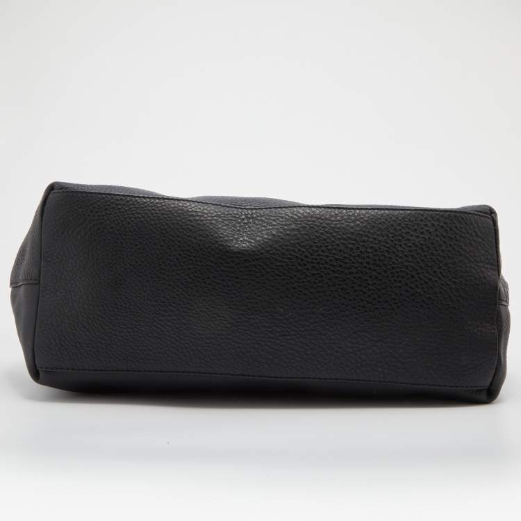 Pre Owned Mulberry Black Leather Flap Top Handle Bag