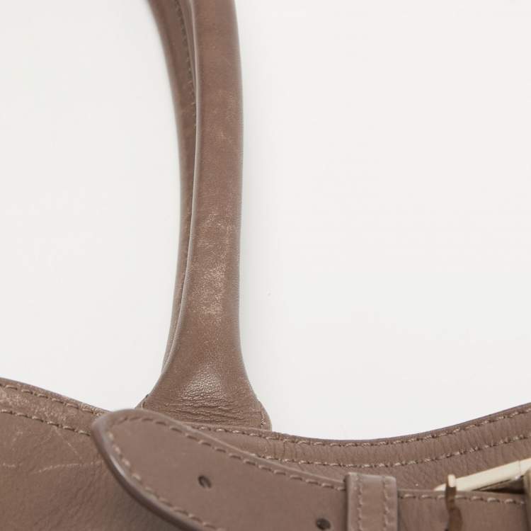 Pre Owned Mulberry Grey Leather Bayswater Tote