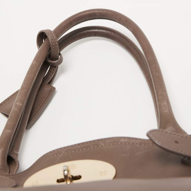 Pre Owned Mulberry Grey Leather Bayswater Tote