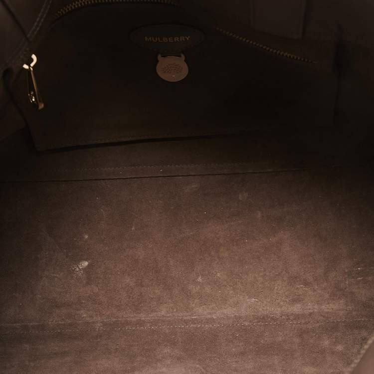 Pre Owned Mulberry Grey Leather Bayswater Tote