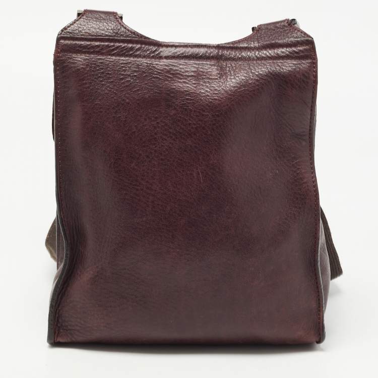 Pre Owned Mulberry Burgundy Leather Antony Messenger Bag