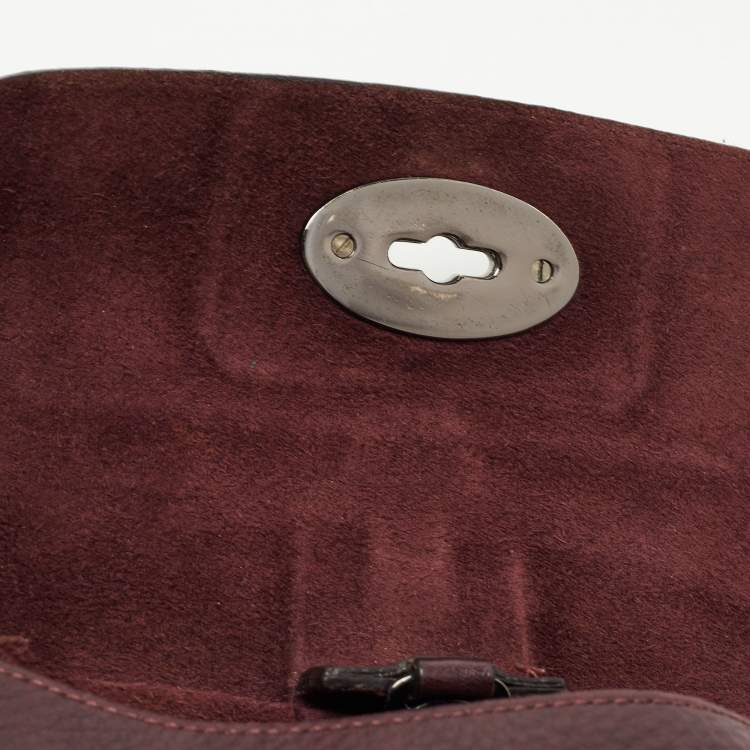 Pre Owned Mulberry Burgundy Leather Antony Messenger Bag