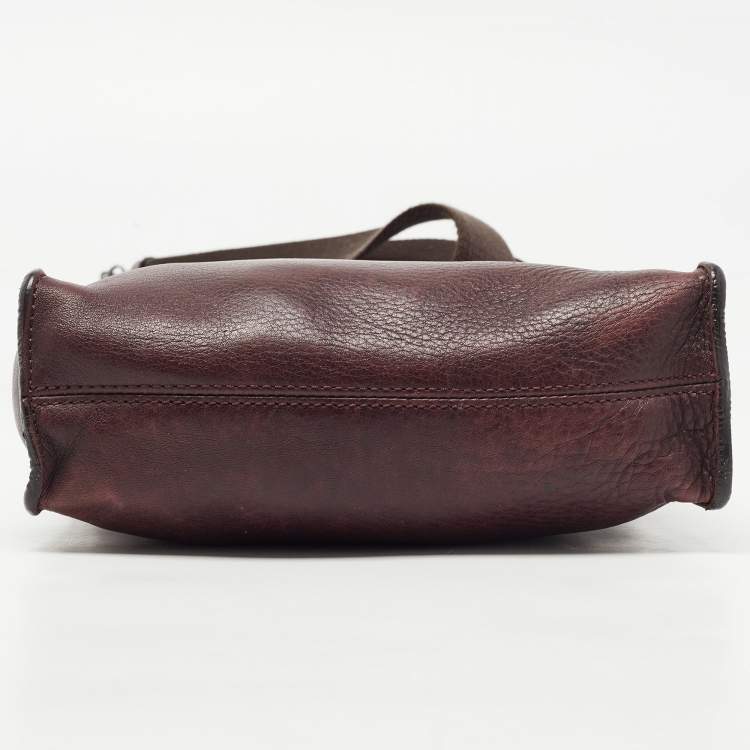 Pre Owned Mulberry Burgundy Leather Antony Messenger Bag