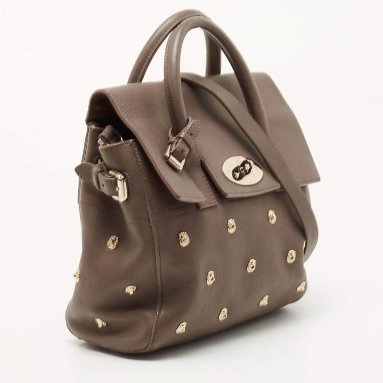 Pre Owned Mulberry Dark Beige Leather Mini Cara Delevingne Backpack