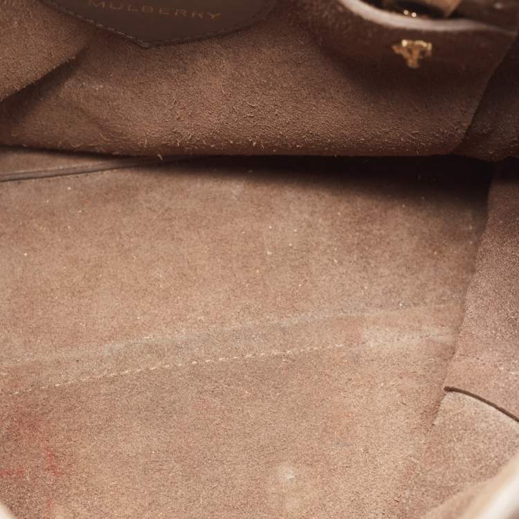 Pre Owned Mulberry Dark Beige Leather Mini Cara Delevingne Backpack