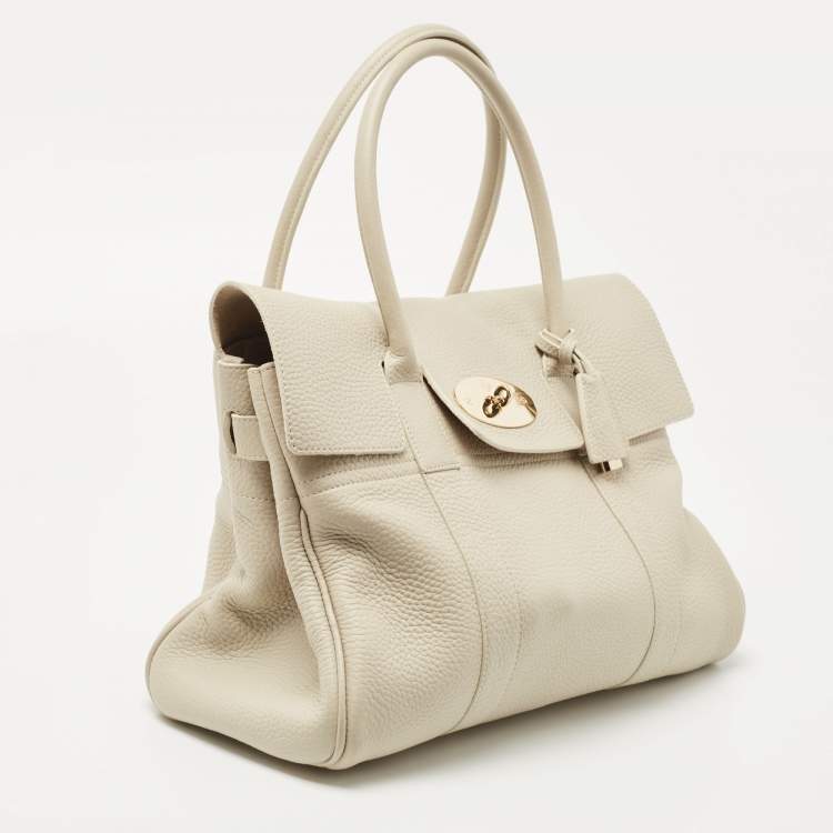 Pre Owned Mulberry Off White Leather Bayswater Satchel