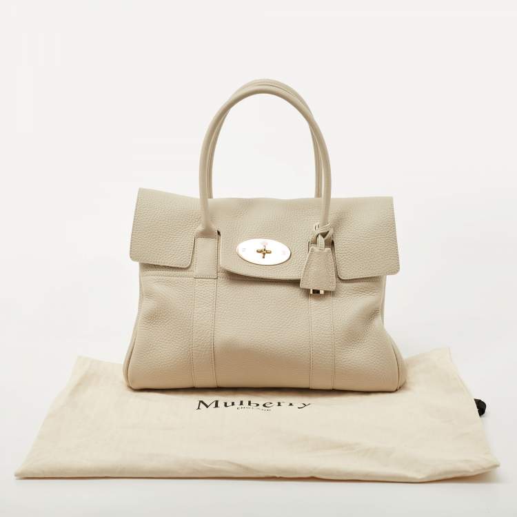 Pre Owned Mulberry Off White Leather Bayswater Satchel