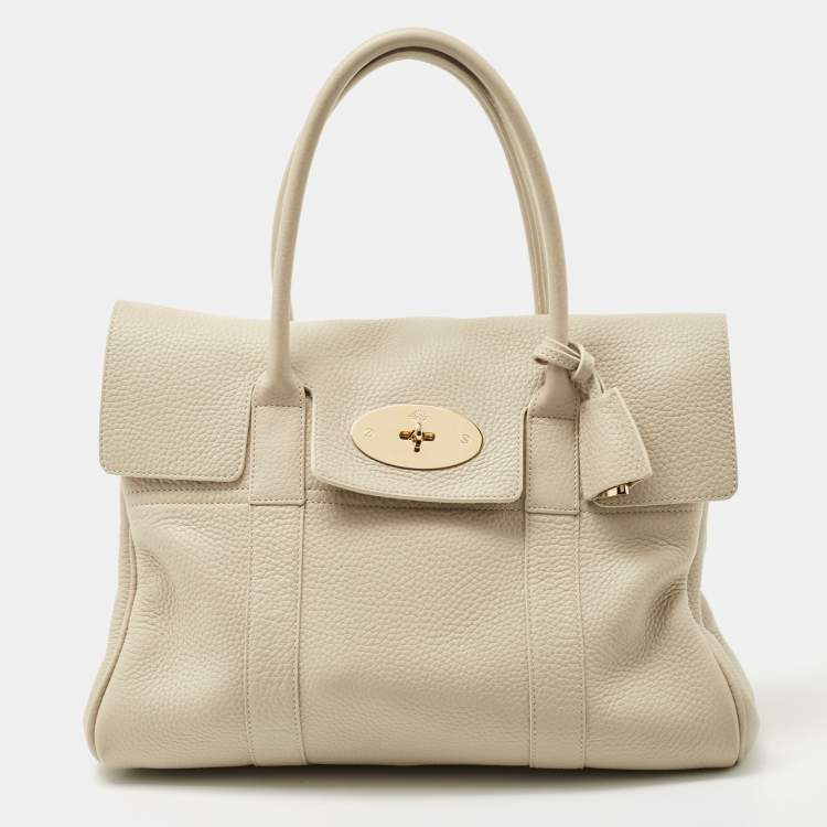 Pre Owned Mulberry Off White Leather Bayswater Satchel