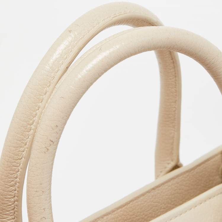 Pre Owned Mulberry Cream Leather Mini Bayswater Tote