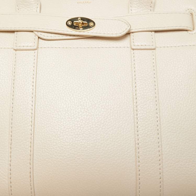 Pre Owned Mulberry Cream Leather Mini Bayswater Tote