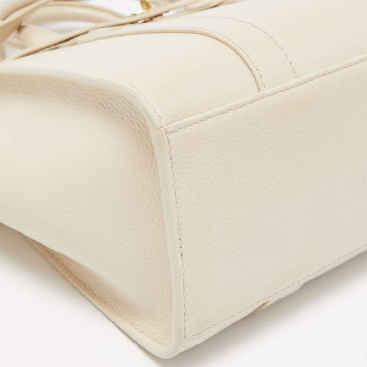 Pre Owned Mulberry Cream Leather Mini Bayswater Tote