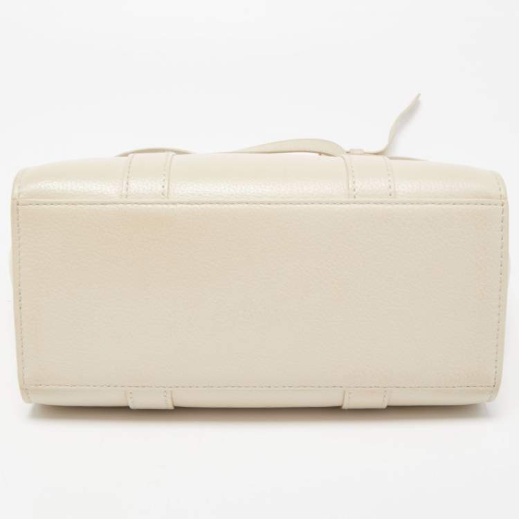Pre Owned Mulberry Cream Leather Mini Bayswater Tote