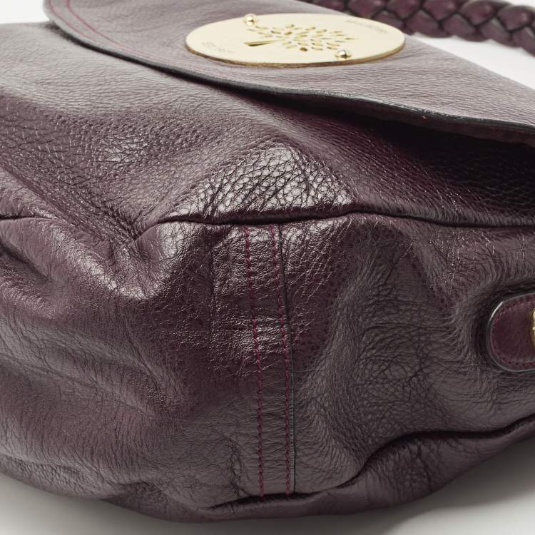 Pre Owned Mulberry Burgundy Grained Leather Daria Shoulder Bag