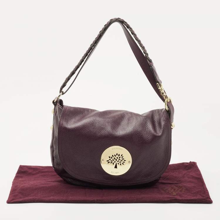 Pre Owned Mulberry Burgundy Grained Leather Daria Shoulder Bag