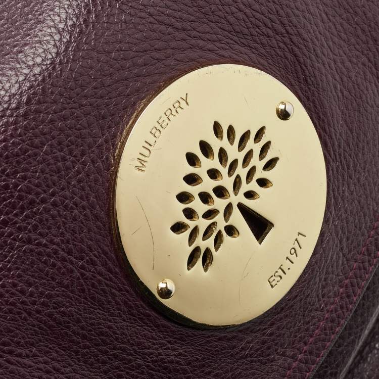 Pre Owned Mulberry Burgundy Grained Leather Daria Shoulder Bag