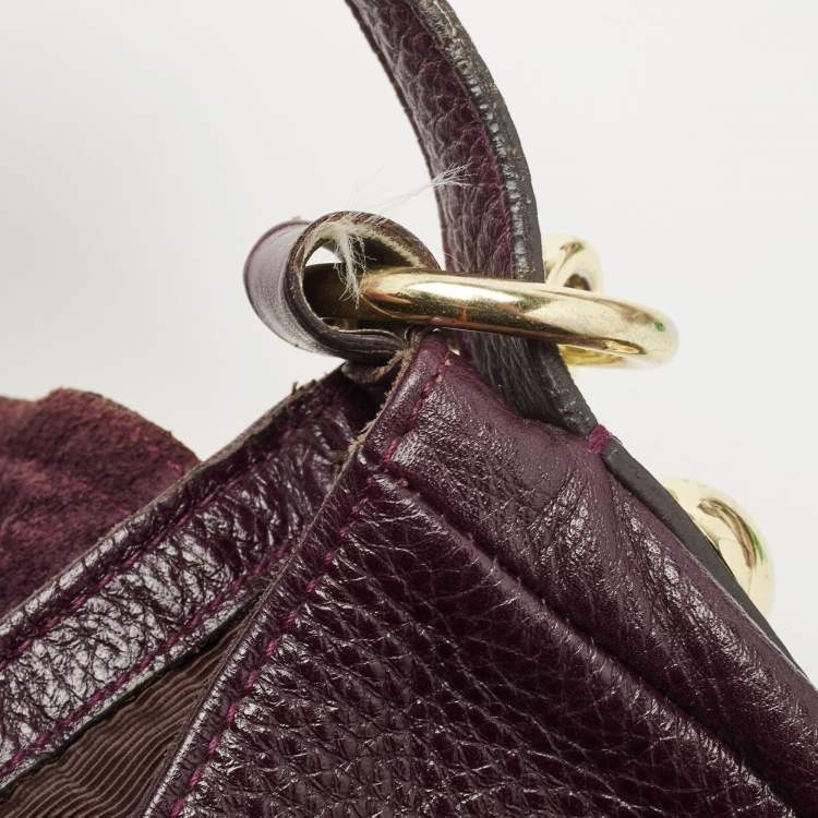 Pre Owned Mulberry Burgundy Grained Leather Daria Shoulder Bag