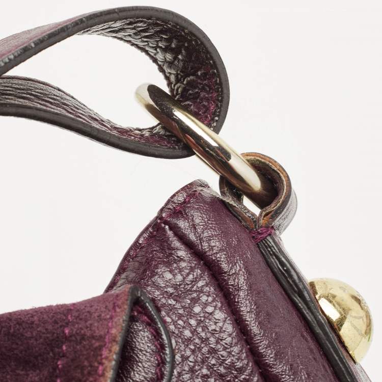 Pre Owned Mulberry Burgundy Grained Leather Daria Shoulder Bag