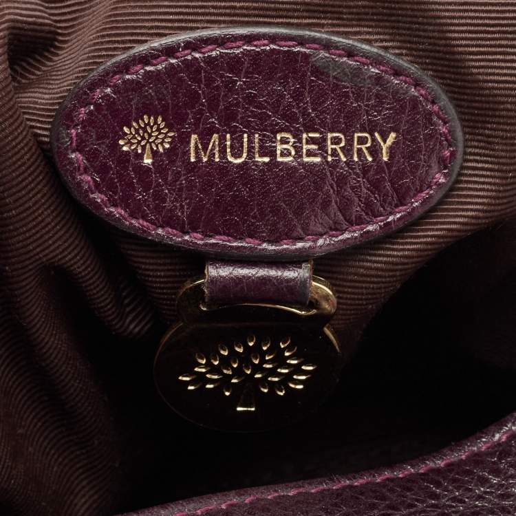 Pre Owned Mulberry Burgundy Grained Leather Daria Shoulder Bag