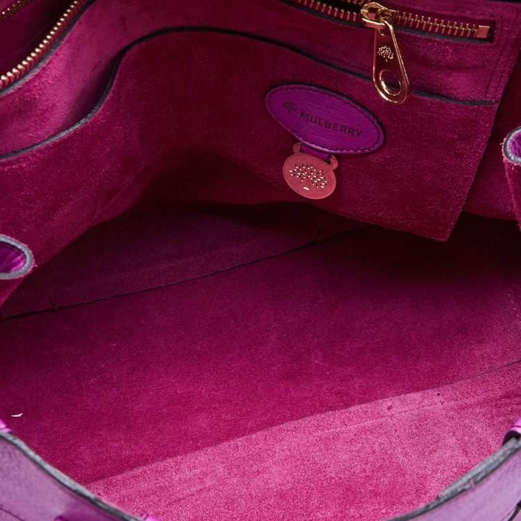Pre Owned Mulberry Purple Leather Bayswater Satchel