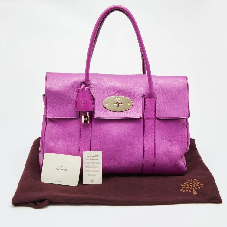 Pre Owned Mulberry Purple Leather Bayswater Satchel