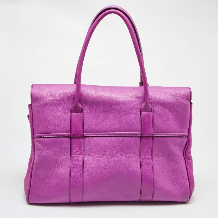 Pre Owned Mulberry Purple Leather Bayswater Satchel
