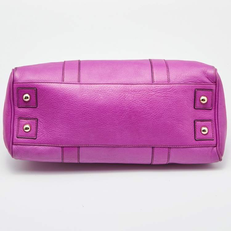 Pre Owned Mulberry Purple Leather Bayswater Satchel