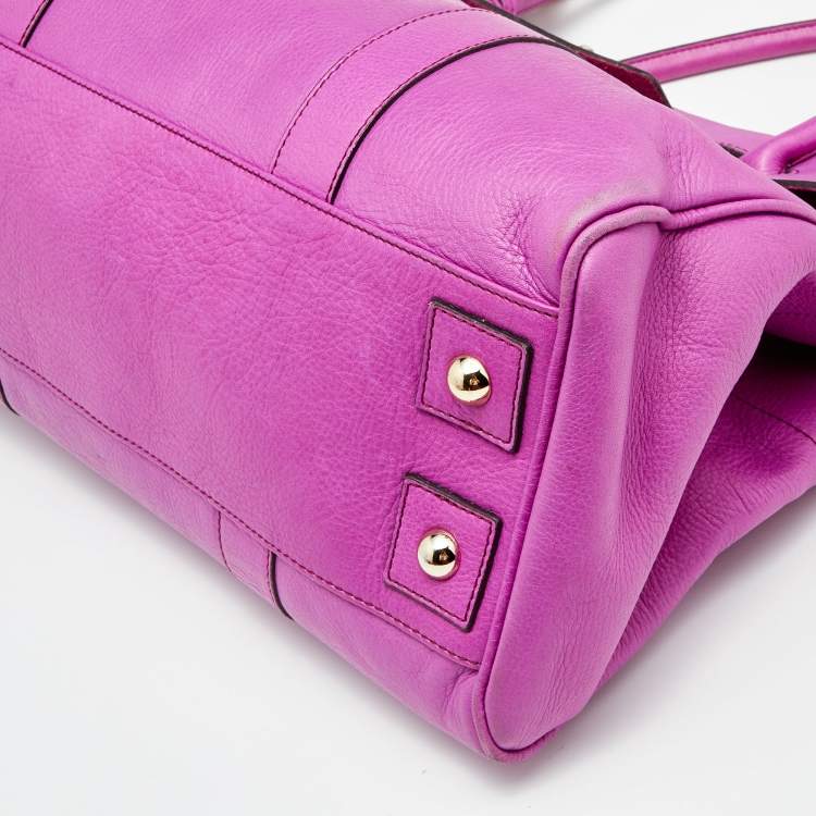 Pre Owned Mulberry Purple Leather Bayswater Satchel