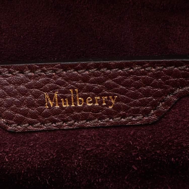 Pre Owned Mulberry Oxbood Grained Leather Small Zipped Bayswater Tote