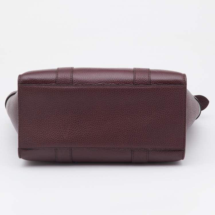 Pre Owned Mulberry Oxbood Grained Leather Small Zipped Bayswater Tote