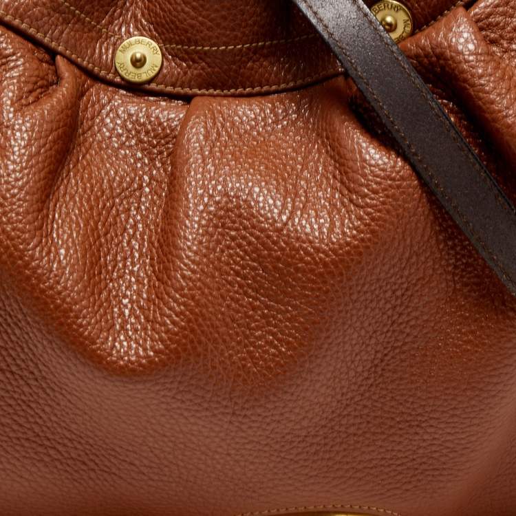 Pre Owned Mulberry Brown/Dark Brown Grained Leather Mitzy Hobo