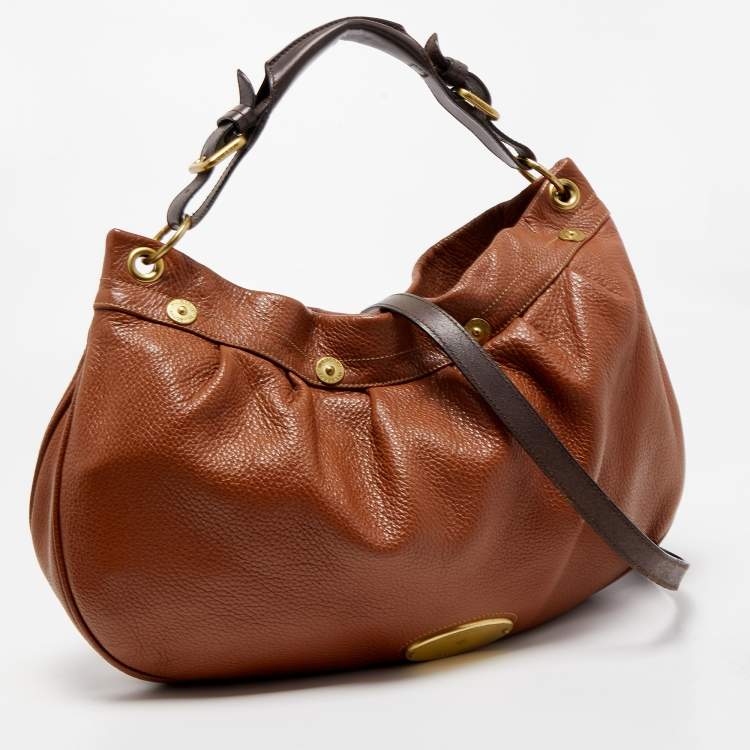 Pre Owned Mulberry Brown/Dark Brown Grained Leather Mitzy Hobo