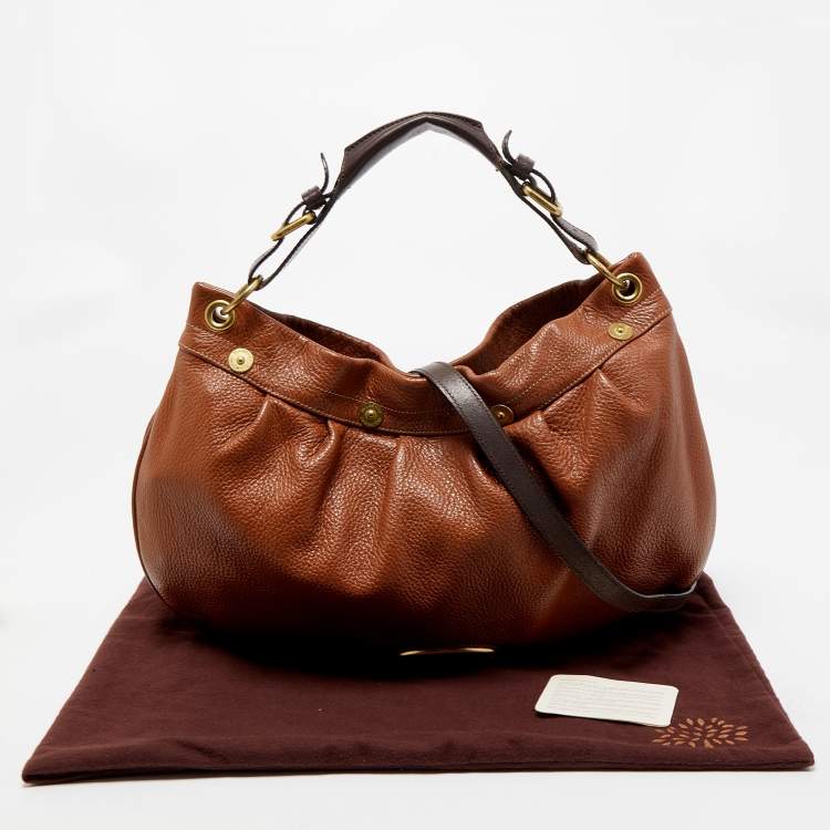 Pre Owned Mulberry Brown/Dark Brown Grained Leather Mitzy Hobo