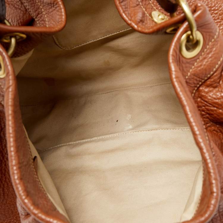 Pre Owned Mulberry Brown/Dark Brown Grained Leather Mitzy Hobo