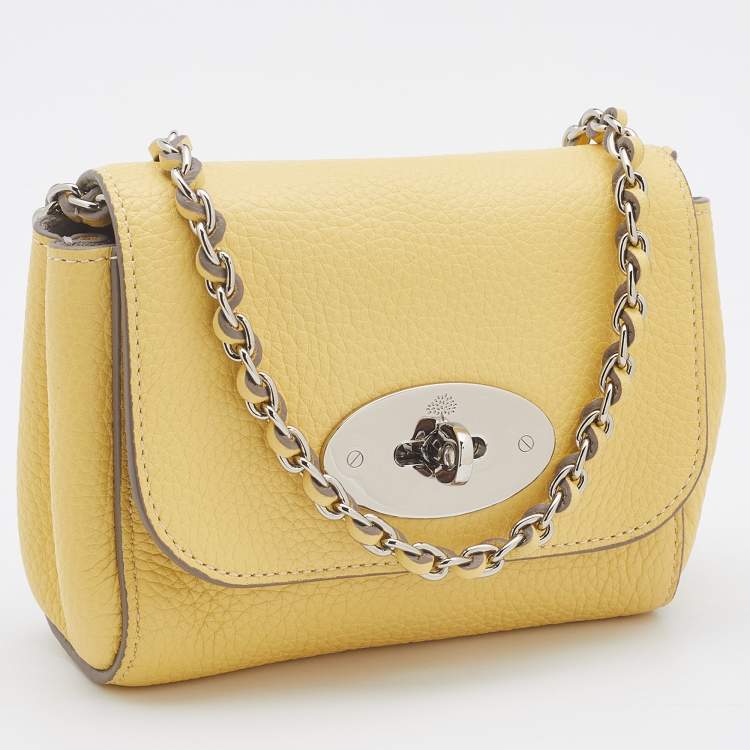 Pre Owned Mulberry Yellow Leather Mini Lily Shoulder Bag