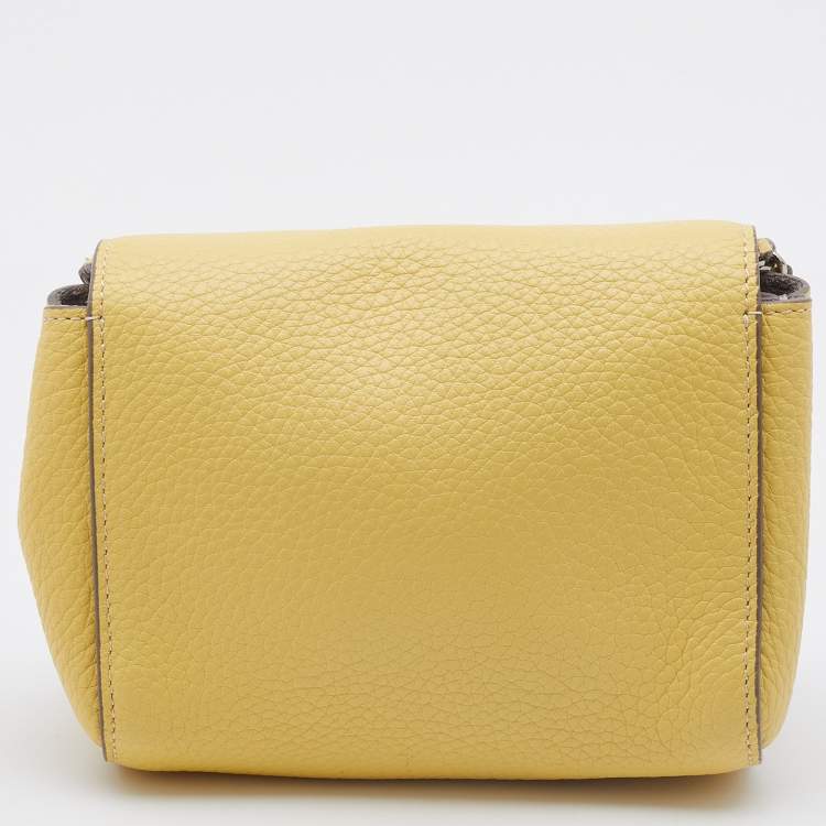 Pre Owned Mulberry Yellow Leather Mini Lily Shoulder Bag
