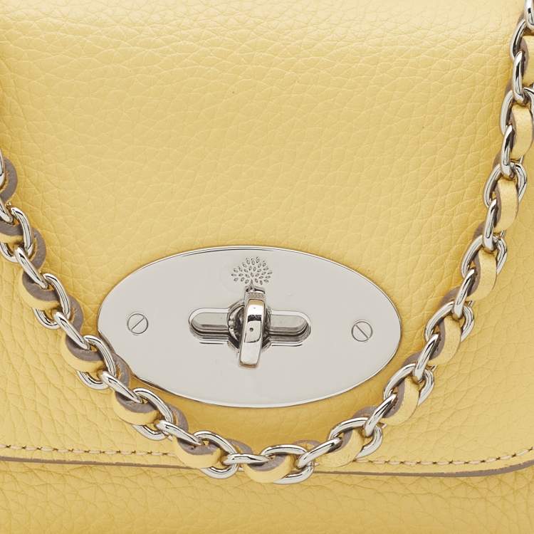 Pre Owned Mulberry Yellow Leather Mini Lily Shoulder Bag
