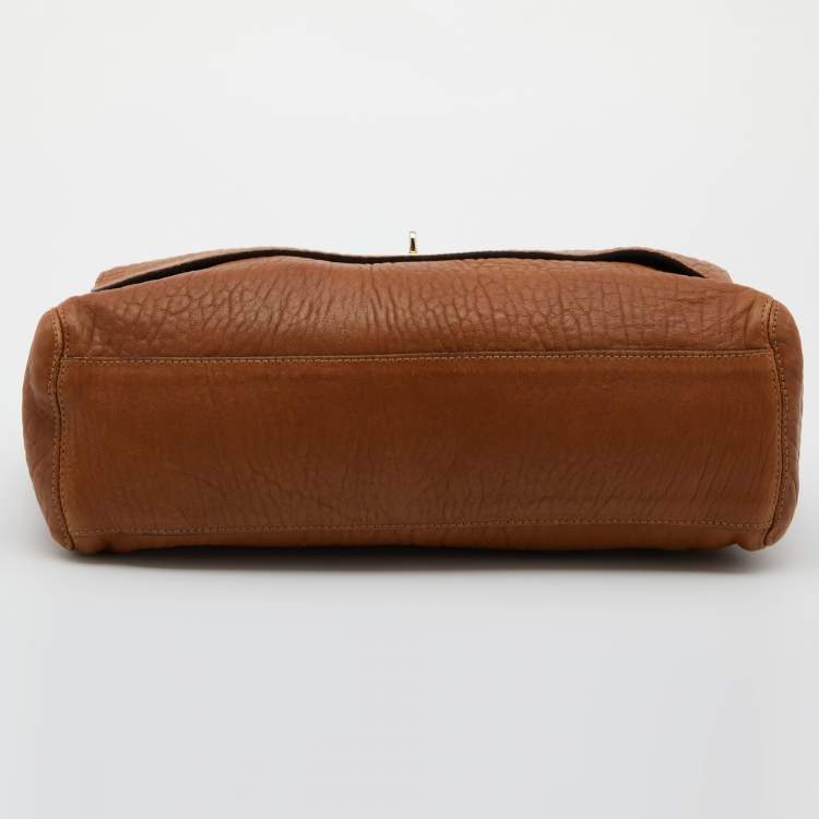 Pre Owned Mulberry Brown Leather Edna Chain Shoulder Bag 