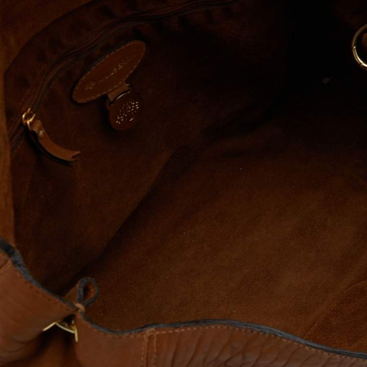 Pre Owned Mulberry Brown Leather Edna Chain Shoulder Bag 