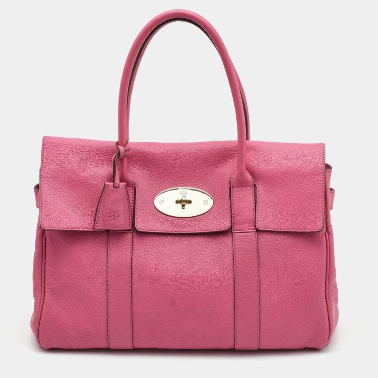 Pre Owned Mulberry Pink Leather Bayswater Satchel